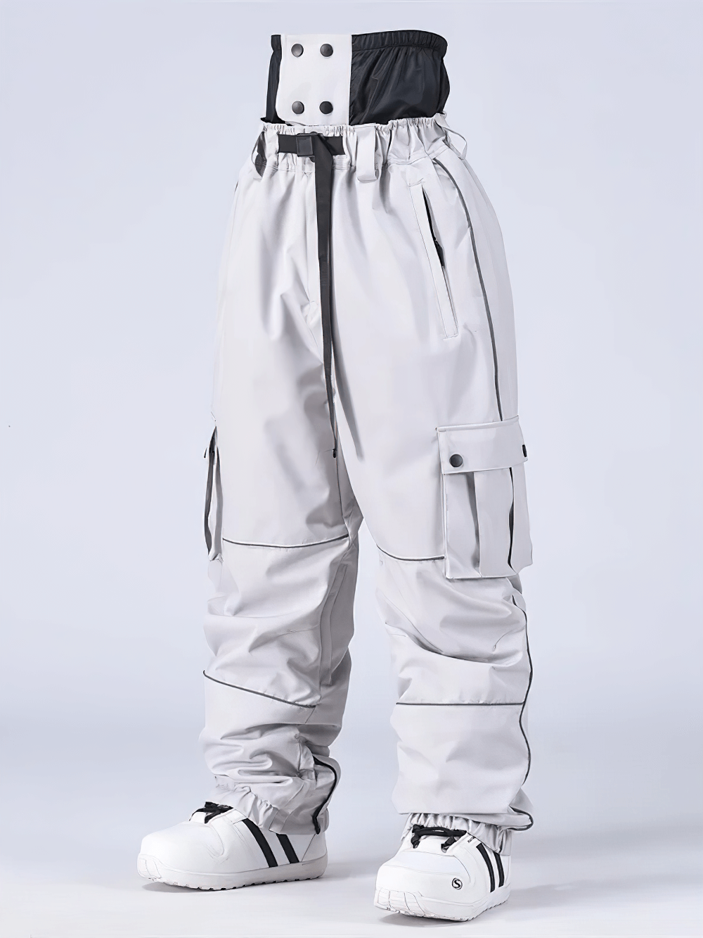 Reflective Snowboard Pants with Waist Guard - SF4248 featuring reflective lines and waist support, designed for winter sports performance.