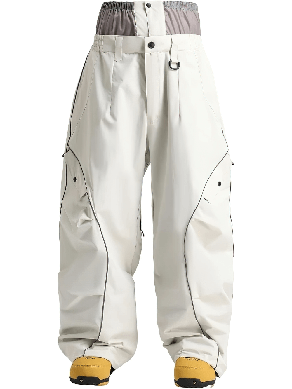 Reflective Stripe Baggy Snowboard Ski Pants - SF4247 front view showcasing design and details.