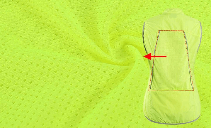 Reflektierende winddichte Weste für Damen / Fahrradweste mit Reißverschlusstasche hinten – SF0004