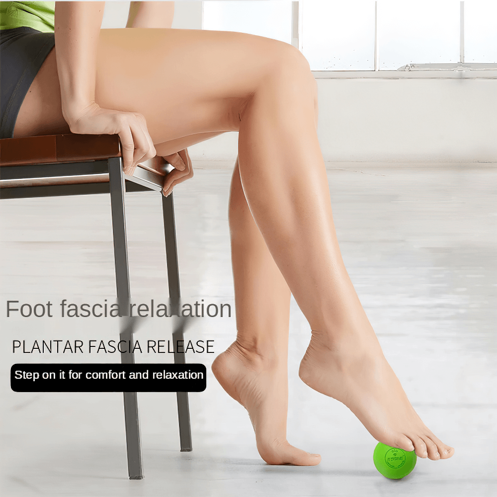Person using Relaxing Muscle Massage Balls for Yoga Recovery - SF3426 for foot relaxation and plantar fascia release.