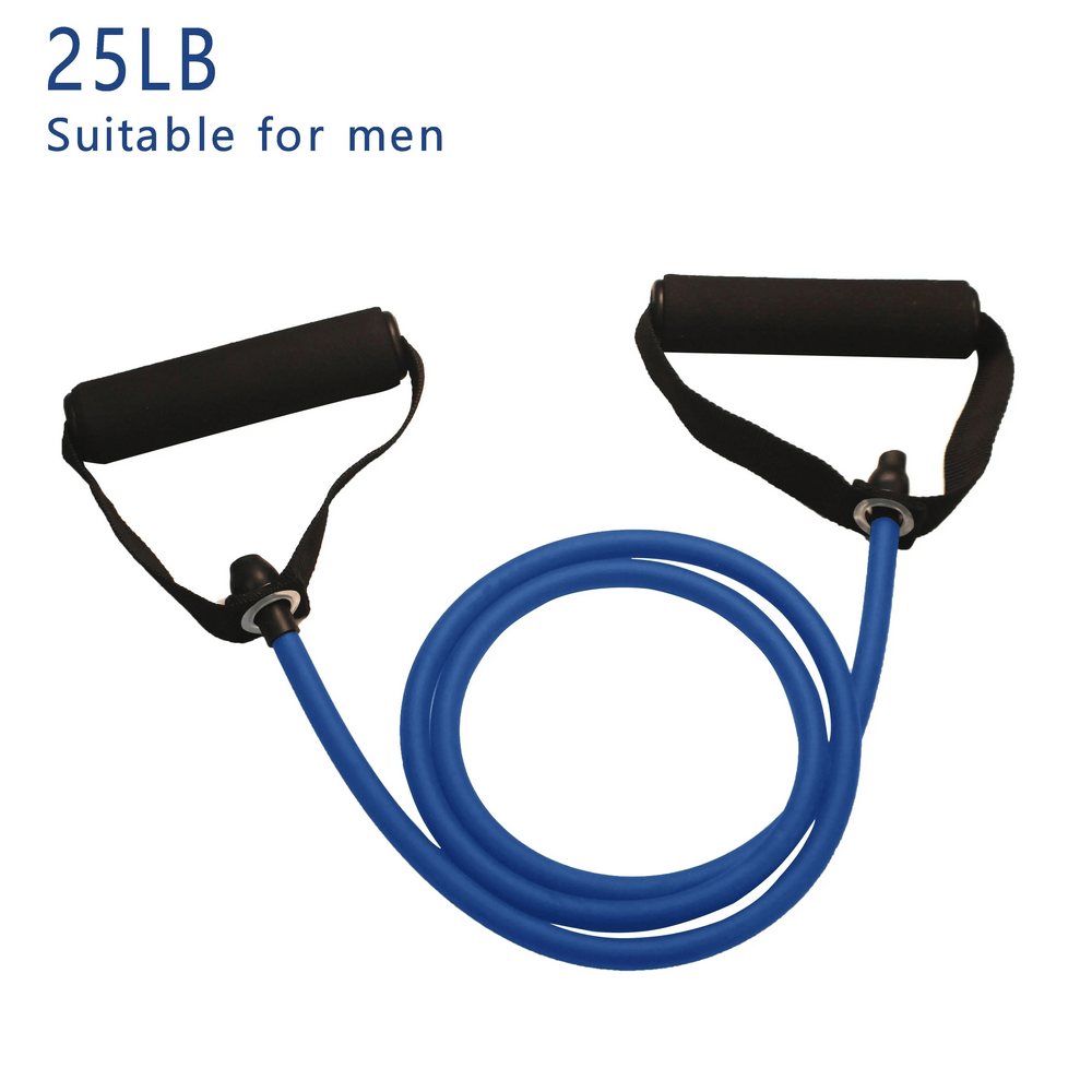 25LB blue resistance band with handles, "Resistance Exercise Bands for Training At Home - SF3431," suitable for men.