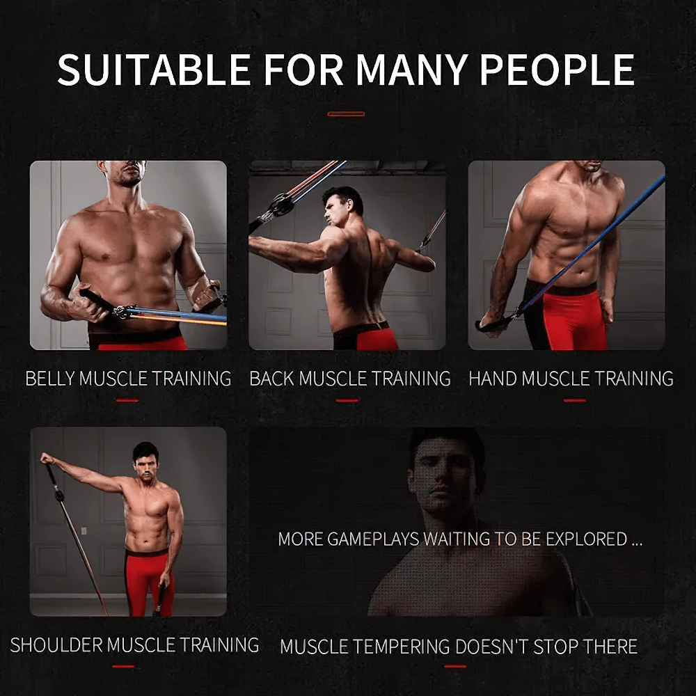 Diverse workouts with Resistance Exercise Bands for Training At Home - SF3431 for strength training and muscle building.