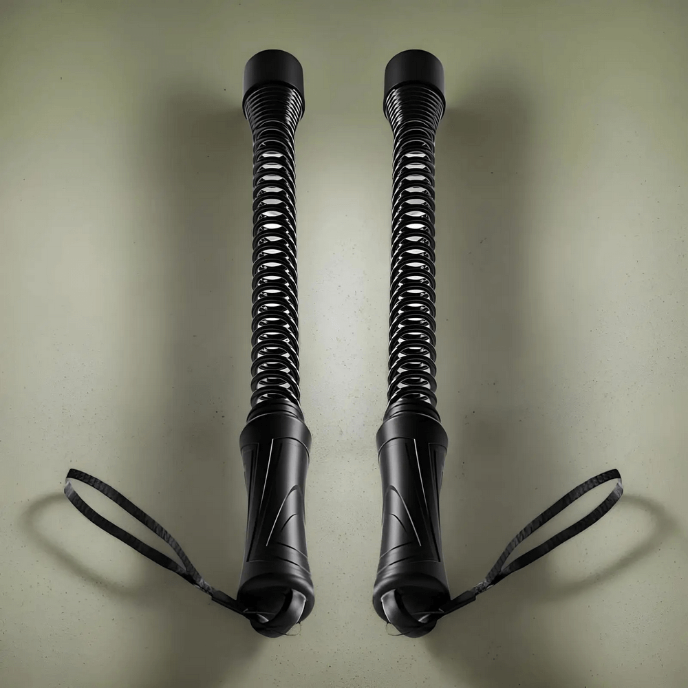 Ropeless Inertia Training Rope with non-slip handles for full-body workouts, featuring durable spring core design.