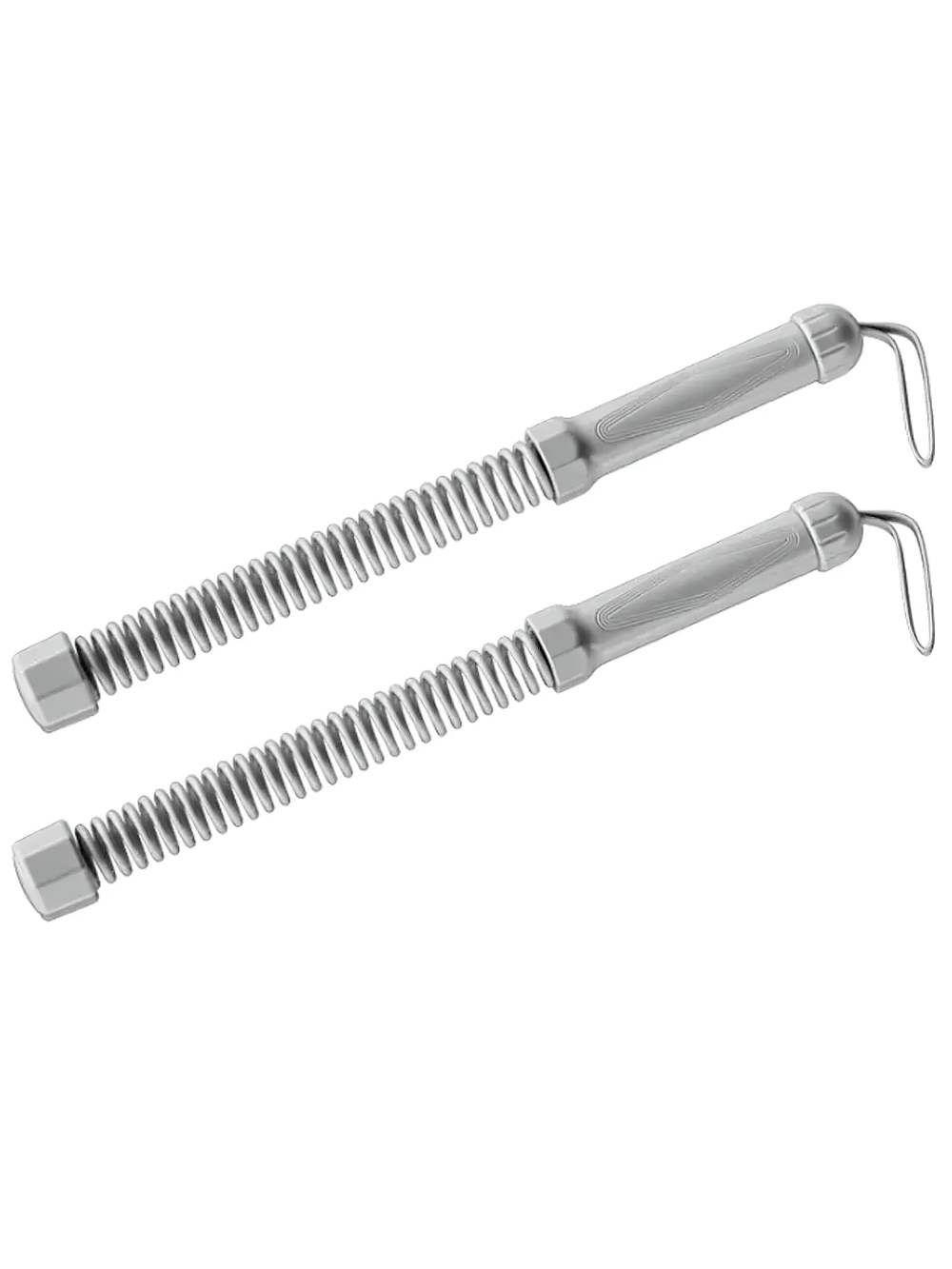 Heavy-duty ropeless strength trainer with non-slip rubber grip handles and spring design, ideal for core and endurance workouts.