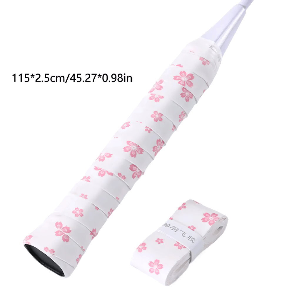 Sakura Design Non-Slip Racket Tennis Tape - SF3463 with floral print for enhanced grip and performance.