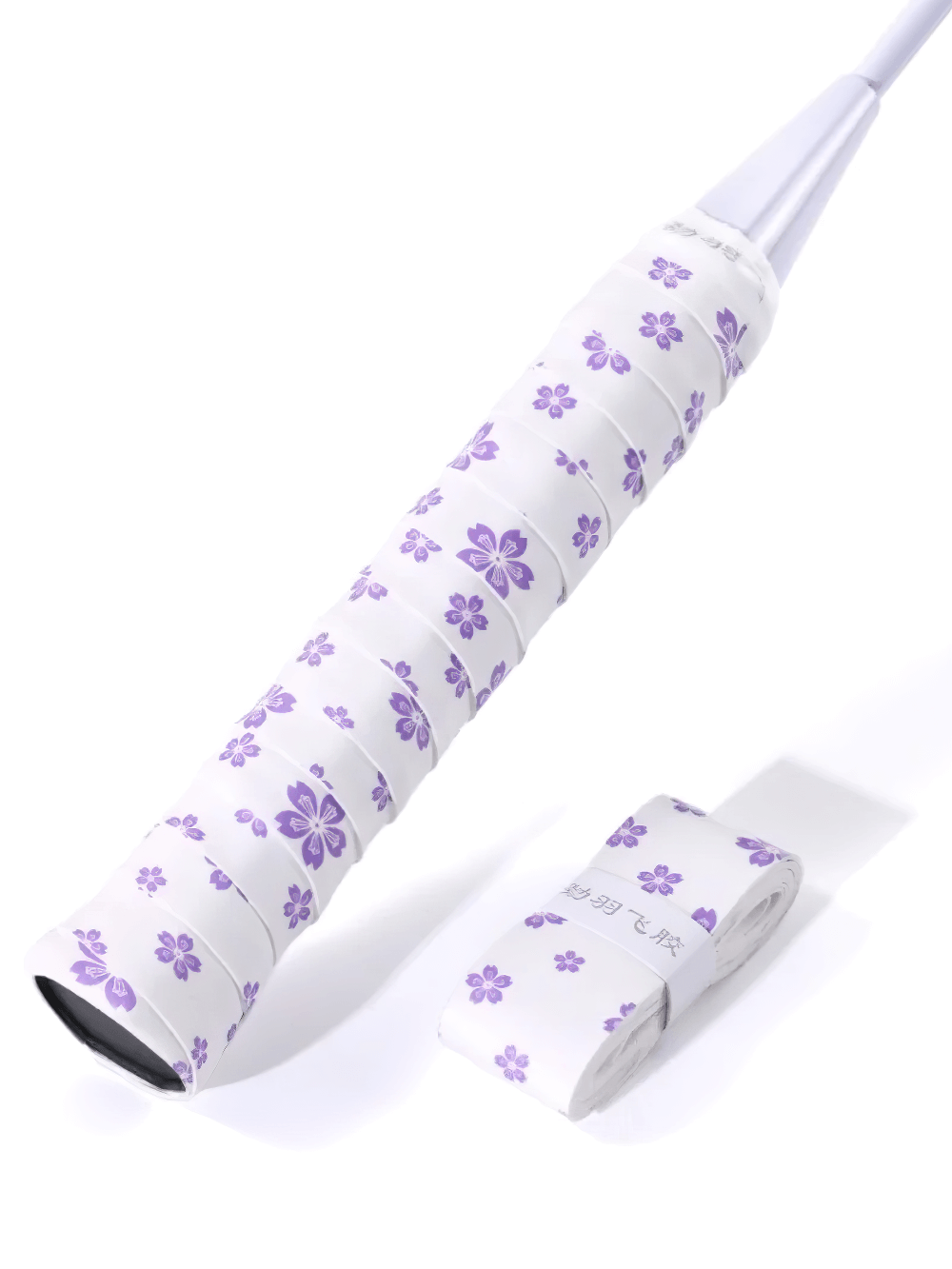 Sakura Design Non-Slip Racket Tennis Tape - SF3463 with floral pattern on tennis grip, ideal for enhanced grip and style.