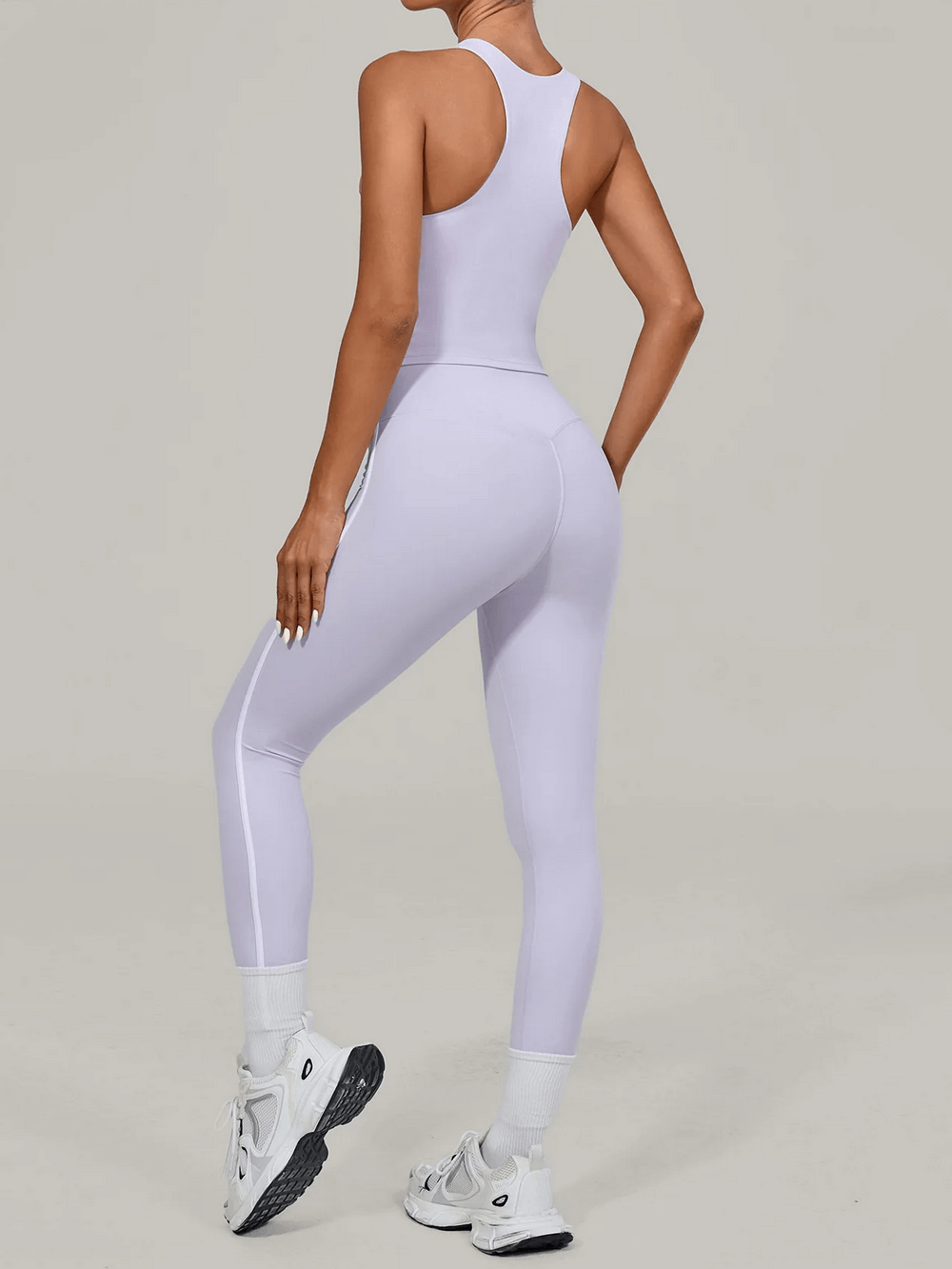 Seamless Crop Tank and High Waist Leggings Set - SF4322