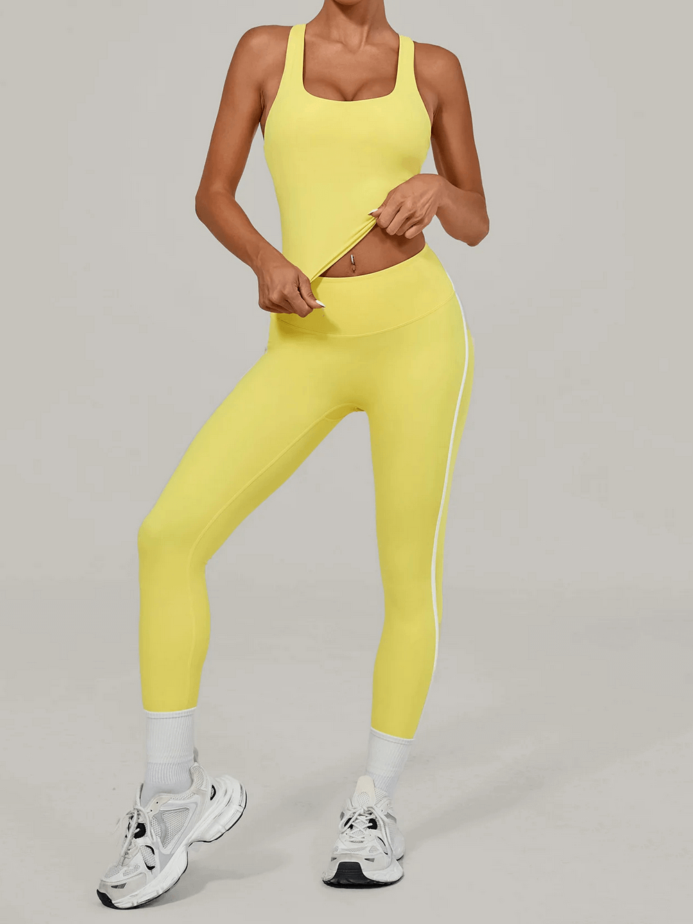 Seamless Crop Tank and High Waist Leggings Set - SF4322