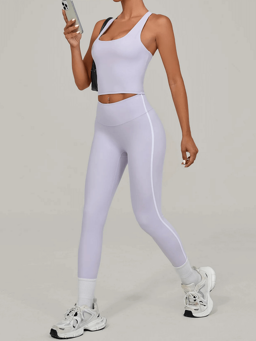 Seamless Crop Tank and High Waist Leggings Set - SF4322