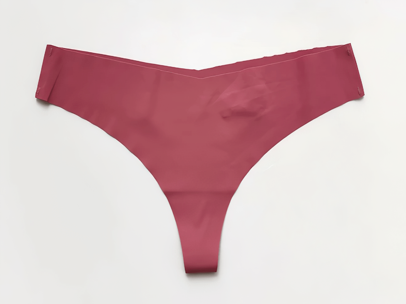 Seamless Ice Silk T Back Thong Panties for Women - SF4661 in solid pink color, featuring a smooth, seamless design.