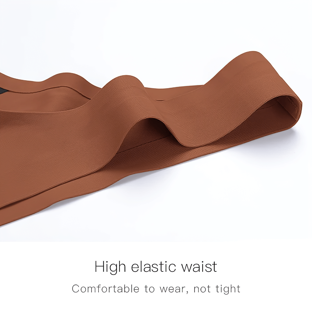 Close-up of seamless laser-cut thong showcasing high elastic waist for comfort and flexibility.