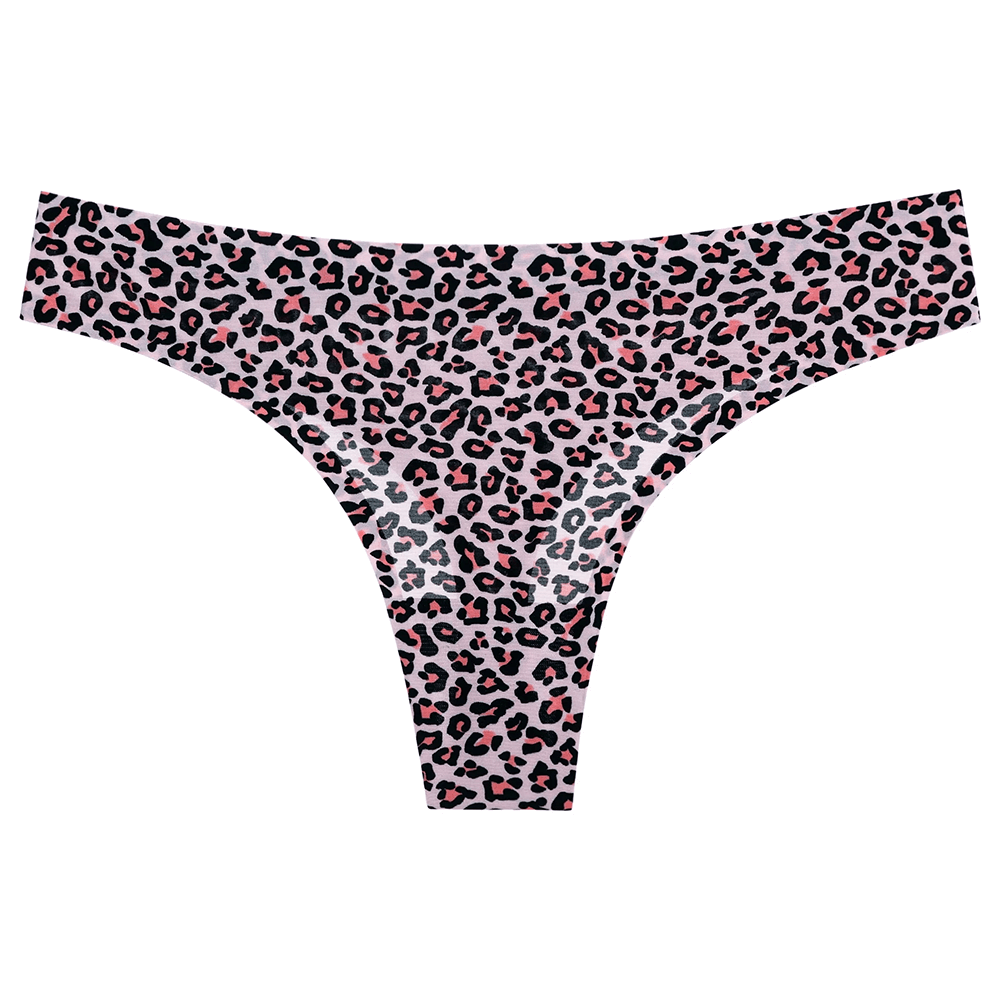 Leopard print G-string thong for women, seamless and low-waist, perfect for bold style and everyday comfort.