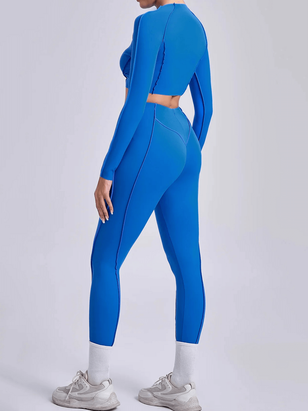 Seamless Long-Sleeved Crop Top and Leggings Set - SF4329