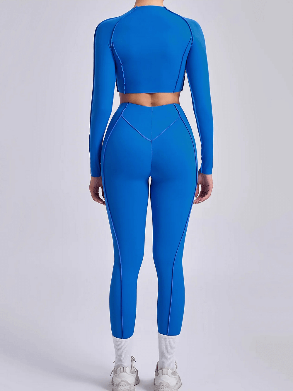 Seamless Long-Sleeved Crop Top and Leggings Set - SF4329