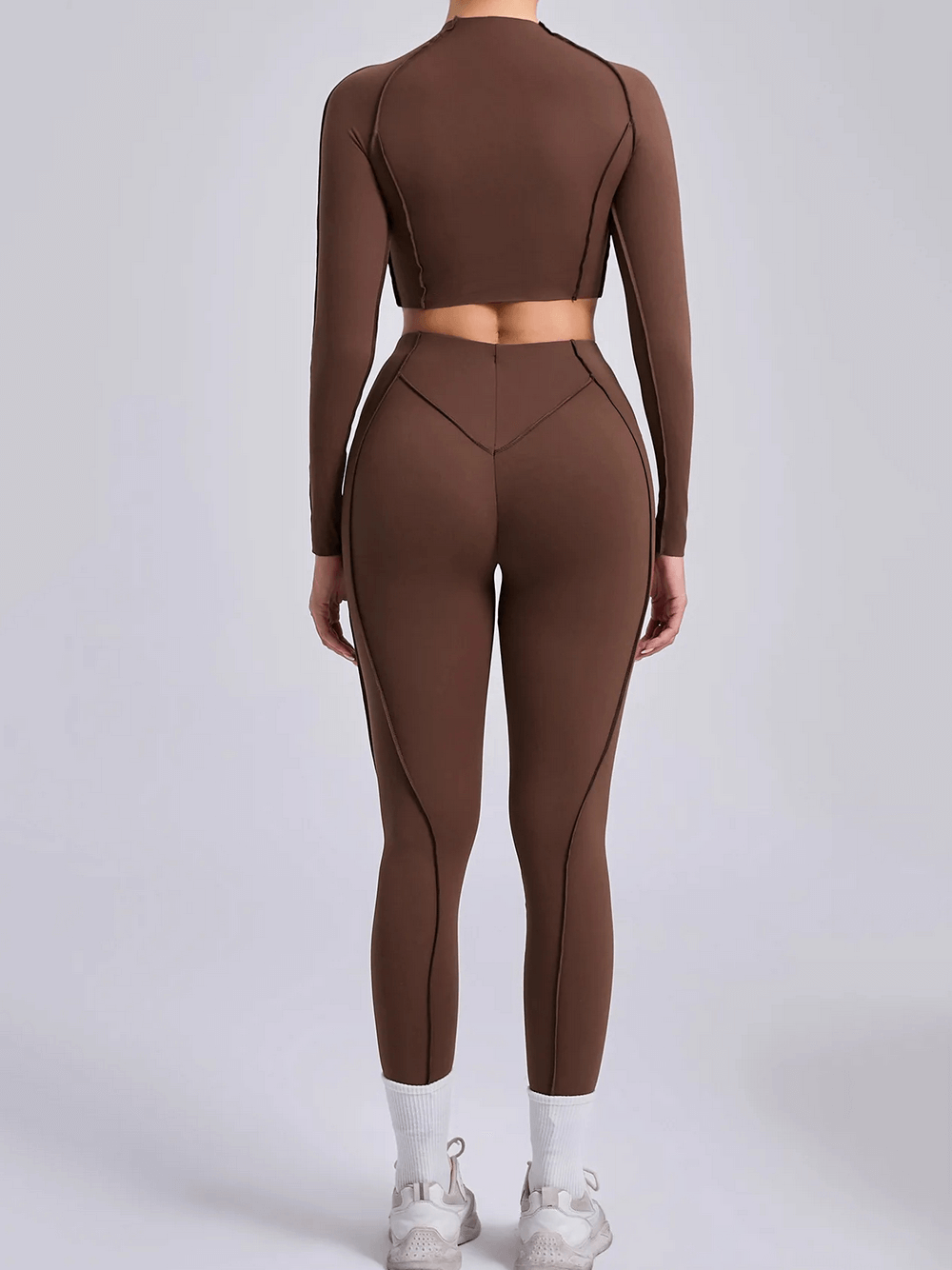 Seamless Long-Sleeved Crop Top and Leggings Set - SF4329