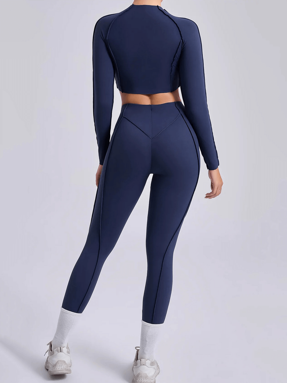 Seamless Long-Sleeved Crop Top and Leggings Set - SF4329