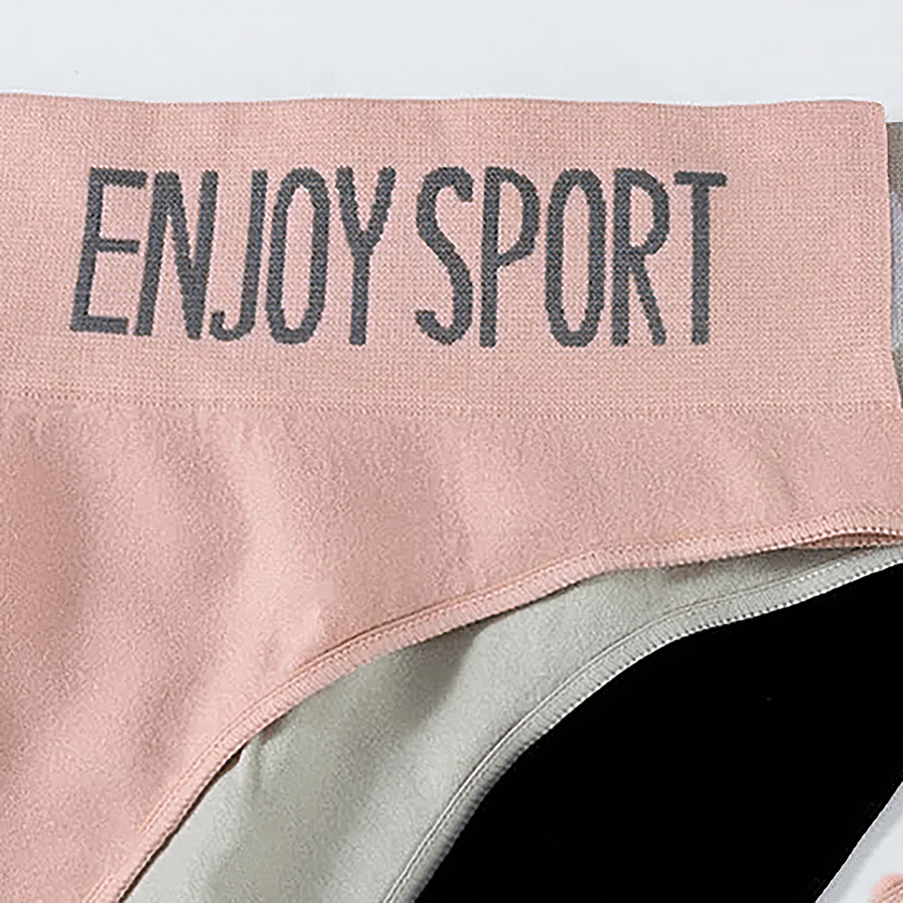 Seamless Sport Thong Panties with Wide Waistband - SF4665 featuring a wide 'ENJOY SPORT' waistband.
