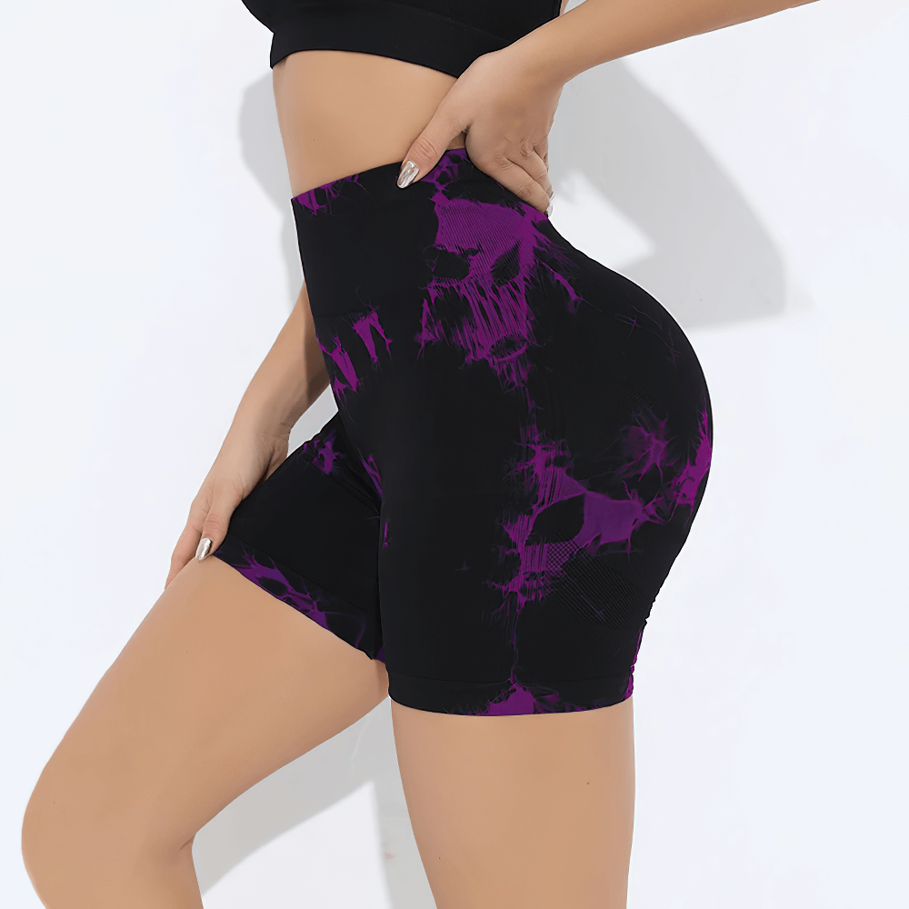 Seamless Tie Dye Gym Shorts for Women - SF4121