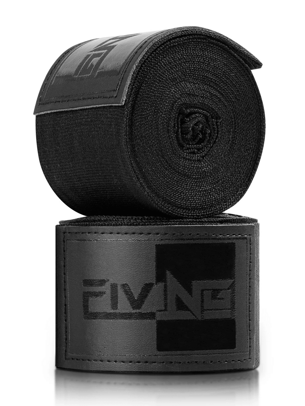 Black secure elastic hand wraps for Boxing and MMA, 4.5m with thumb loop, SF3085 model, ideal for martial arts wrist support.