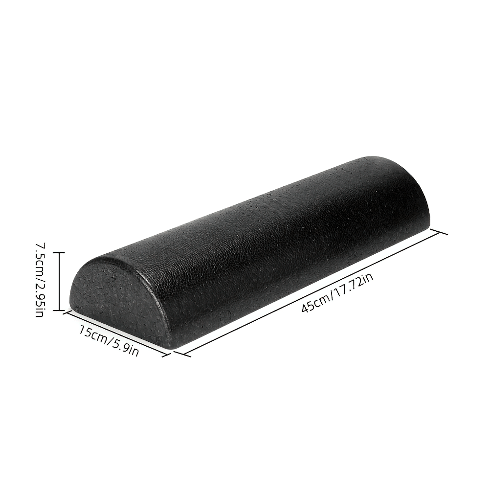 Semi-round EPP foam roller for Pilates, 45cm x 15cm x 7.5cm, perfect for strength and flexibility training, ideal for muscle recovery.