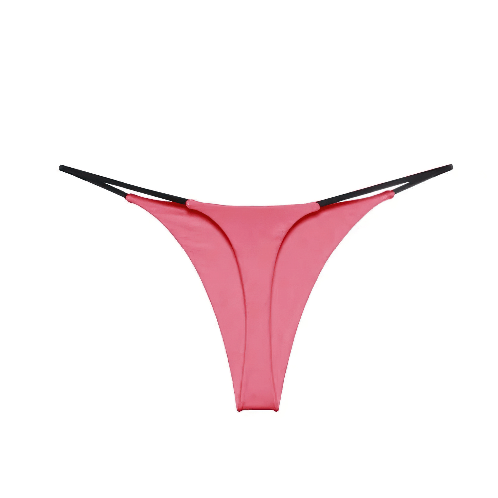 Solid color low-rise cotton thong bikini with T-back design for women, offering a seamless and breathable fit. Style SF2524.