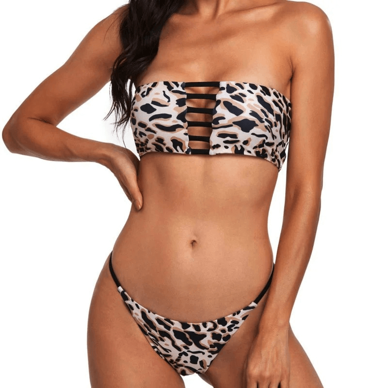 Sexy Female Push-Up Bikini Set with Print - SF1874