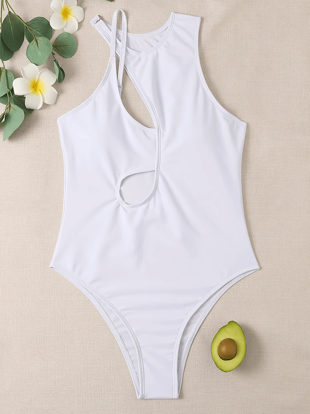 Sexy High Neck Cutout One-Piece Swimwear - SF4692