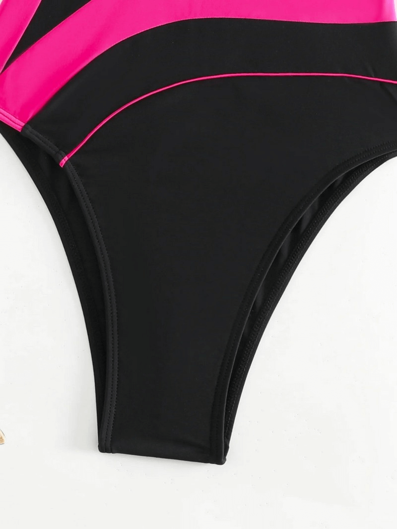 Sexy Patchwork-Einteiler, geschlossener Badeanzug für Damen – SF1845 