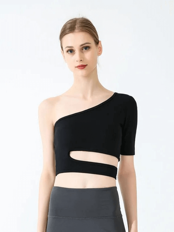 Sexy Quick-Dry Yoga Top with Off-the-Shoulder Design - SF1846