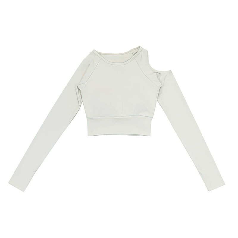 Sexy Sports Women's Top with Long Sleeves and One Open Shoulder - SF1428