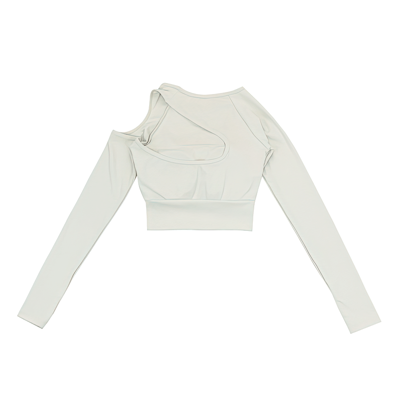 Sexy Sports Women's Top with Long Sleeves and One Open Shoulder - SF1428