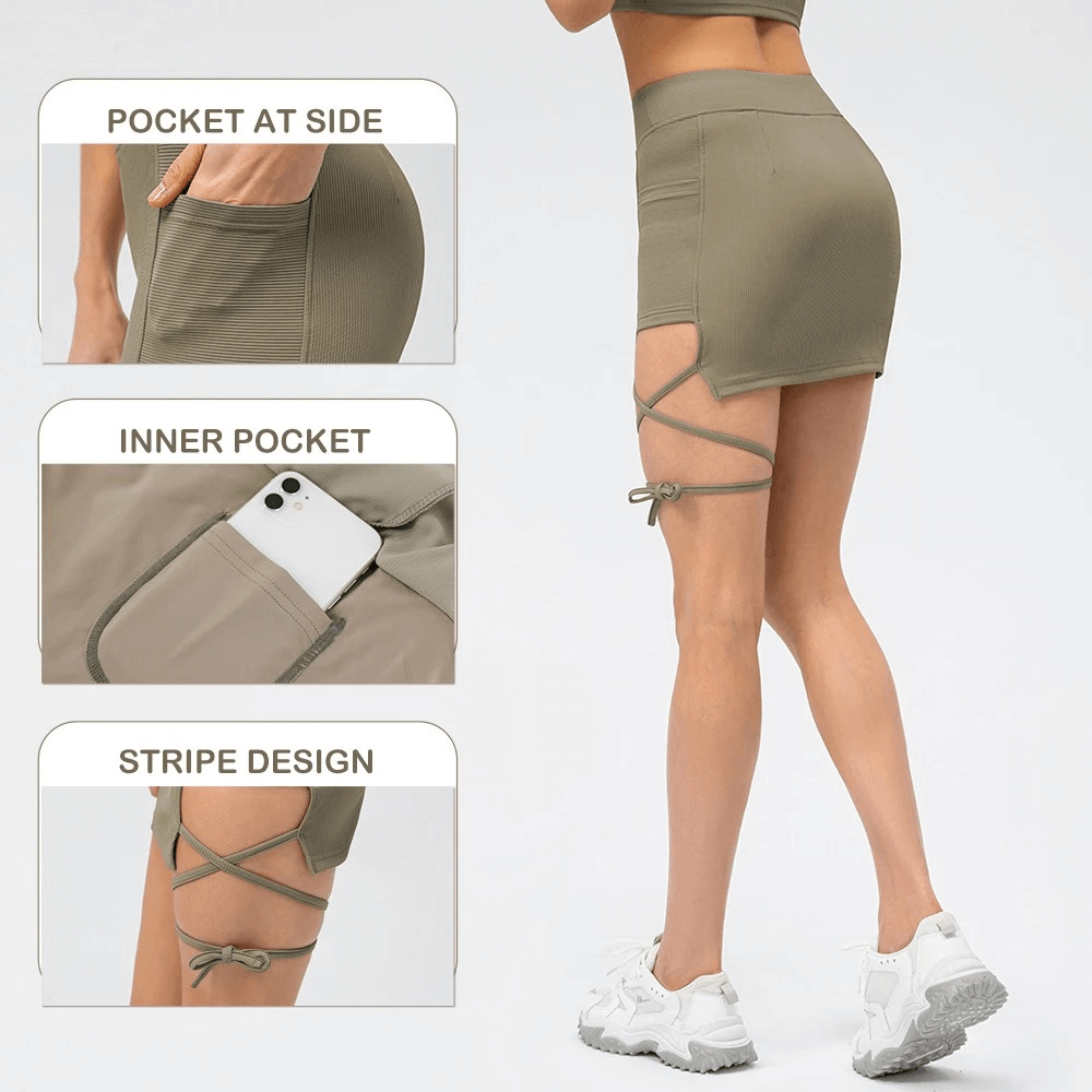 Sexy Women's Asymmetrical Mini-Skirt With Stripe - SF1847