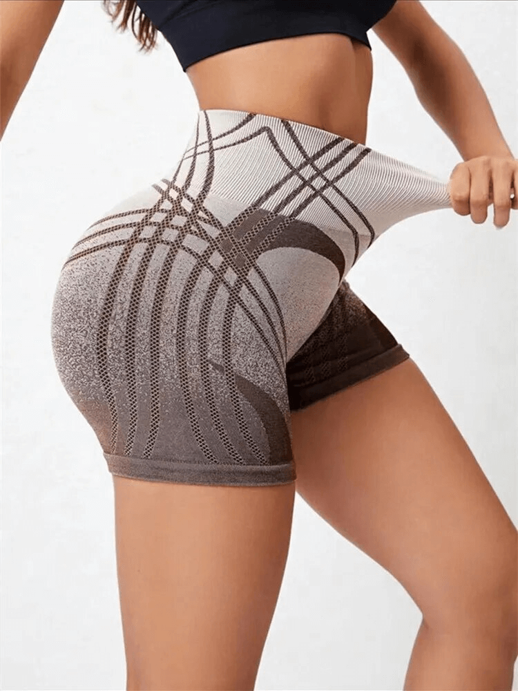 Sexy women's high-waisted seamless tight shorts, SF1730, in quick-drying nylon fabric with a curve-hugging design, perfect for summer.