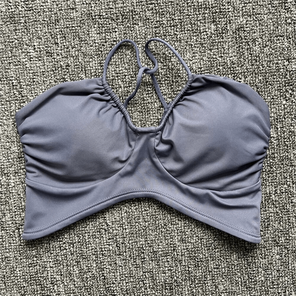 Sexy Women's Sports Bra with Open Back and Deep Neckline - SF1773
