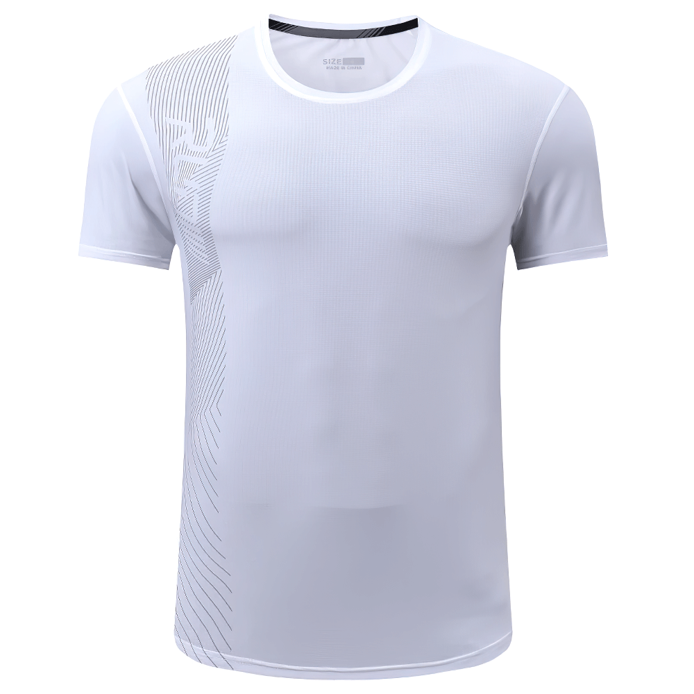 Alt Tag: Short Sleeves Mesh Breathable Training T-Shirt - SF4375 white short sleeve mesh quick-dry workout tee, lightweight breathable athletic fit