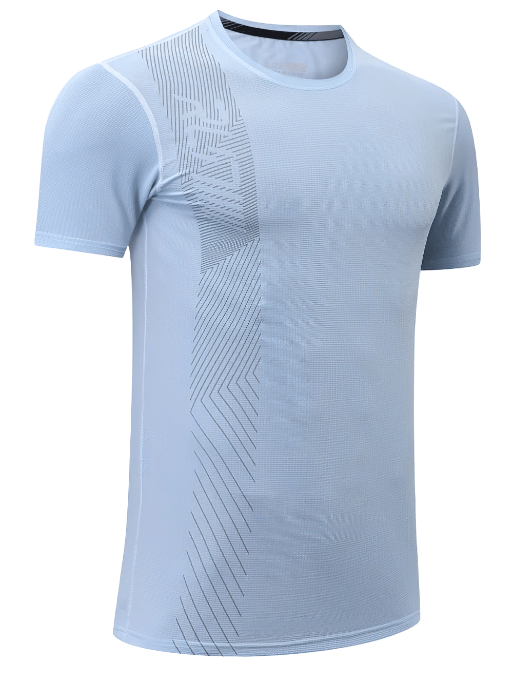 Alt Tag: Short Sleeves Mesh Breathable Training T-Shirt - SF4375 light blue quick-dry short sleeve mesh workout tee with athletic fit