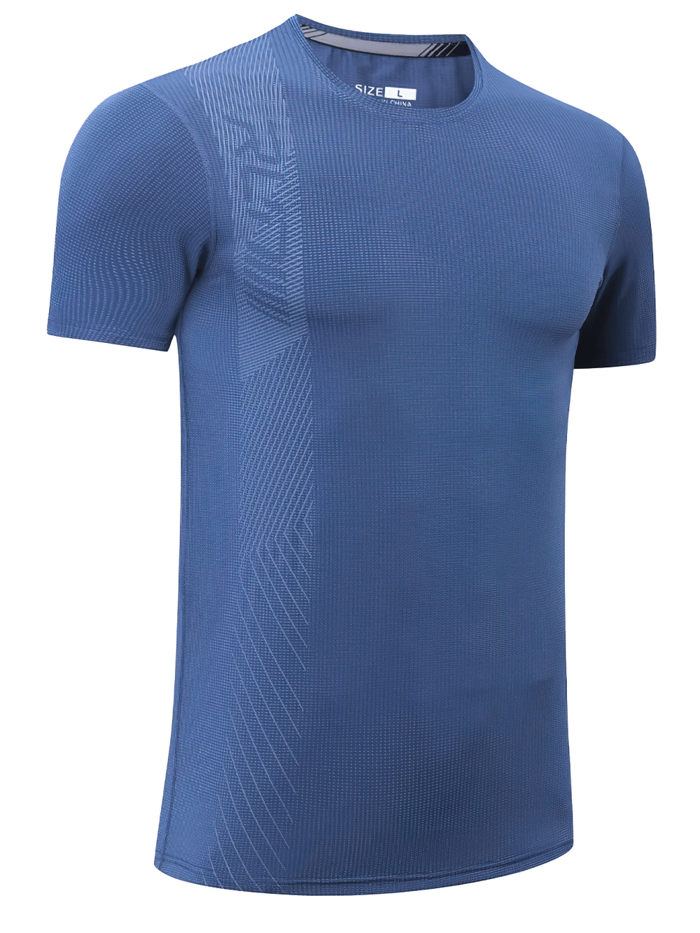 Alt Tag: Short Sleeves Mesh Breathable Training T-Shirt - SF4375 blue quick-dry men’s short sleeve mesh workout tee for gym, running, training