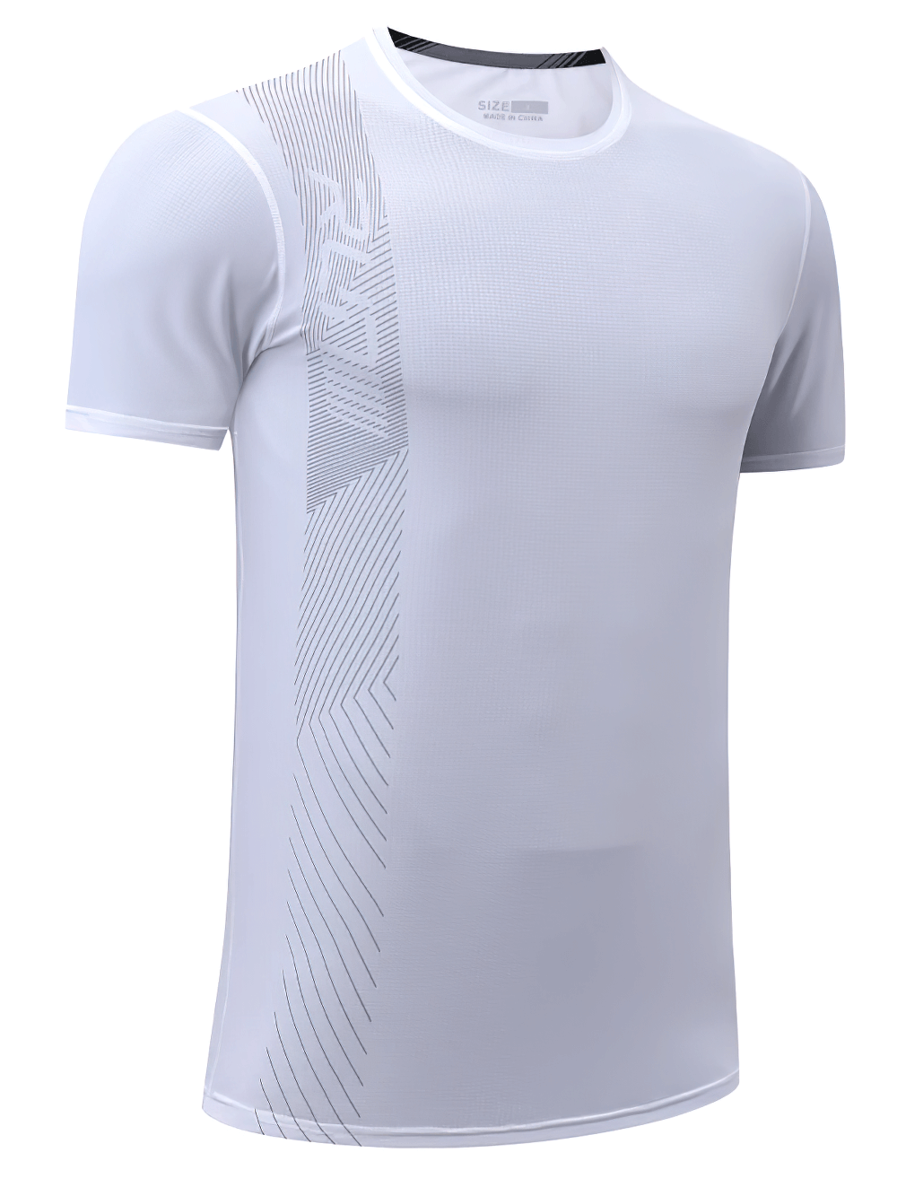 Alt Tag: Short Sleeves Mesh Breathable Training T-Shirt - SF4375 white quick-dry men’s short sleeve mesh workout tee with breathable athletic fit