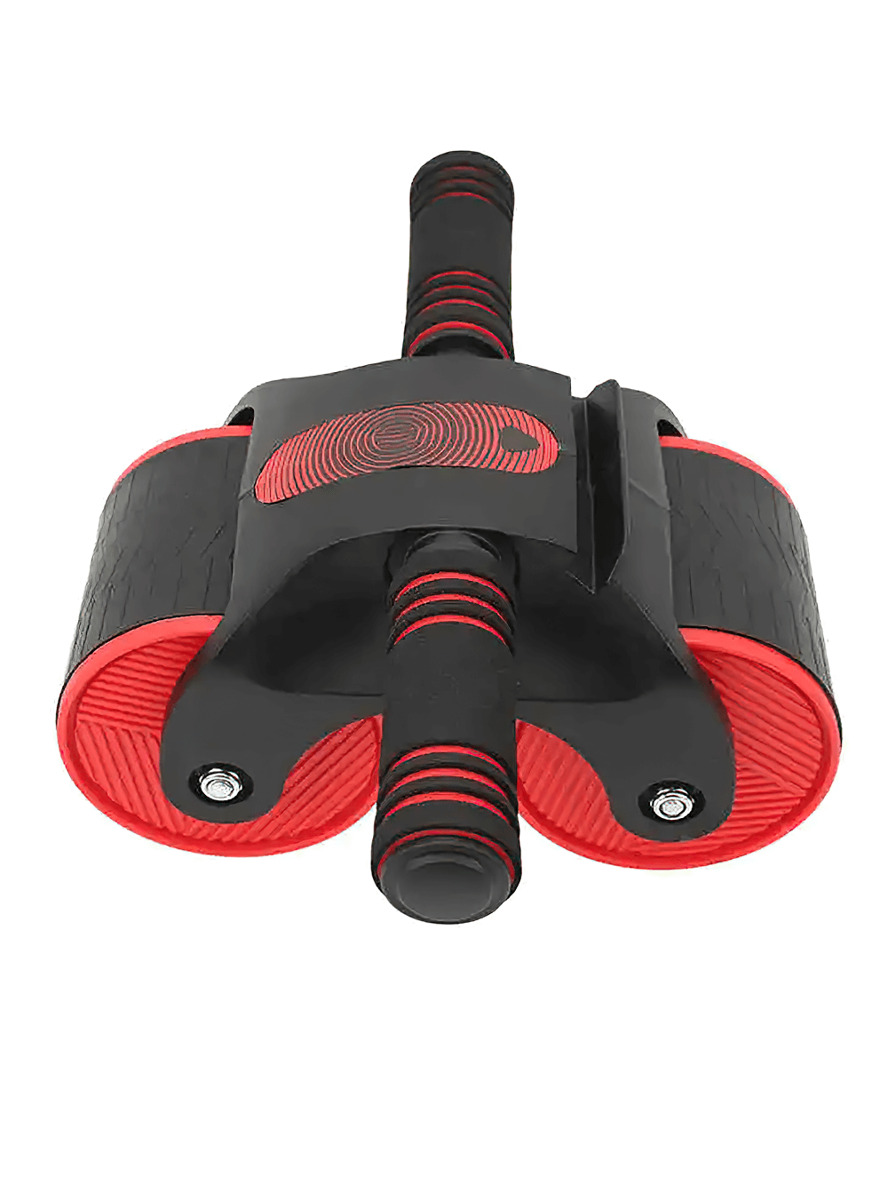 Silent triangular belly exercise wheel with ergonomic handles for home gym abdominal workouts, featuring strong red and black design, SF3264.