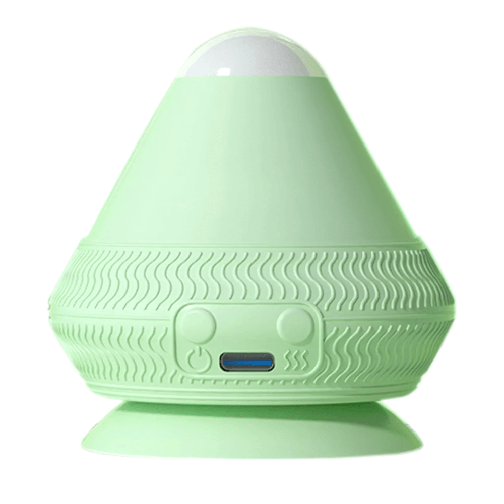 Green Silicone Rechargeable Vibrating Massage Ball for Back and Muscle Relief with USB port.