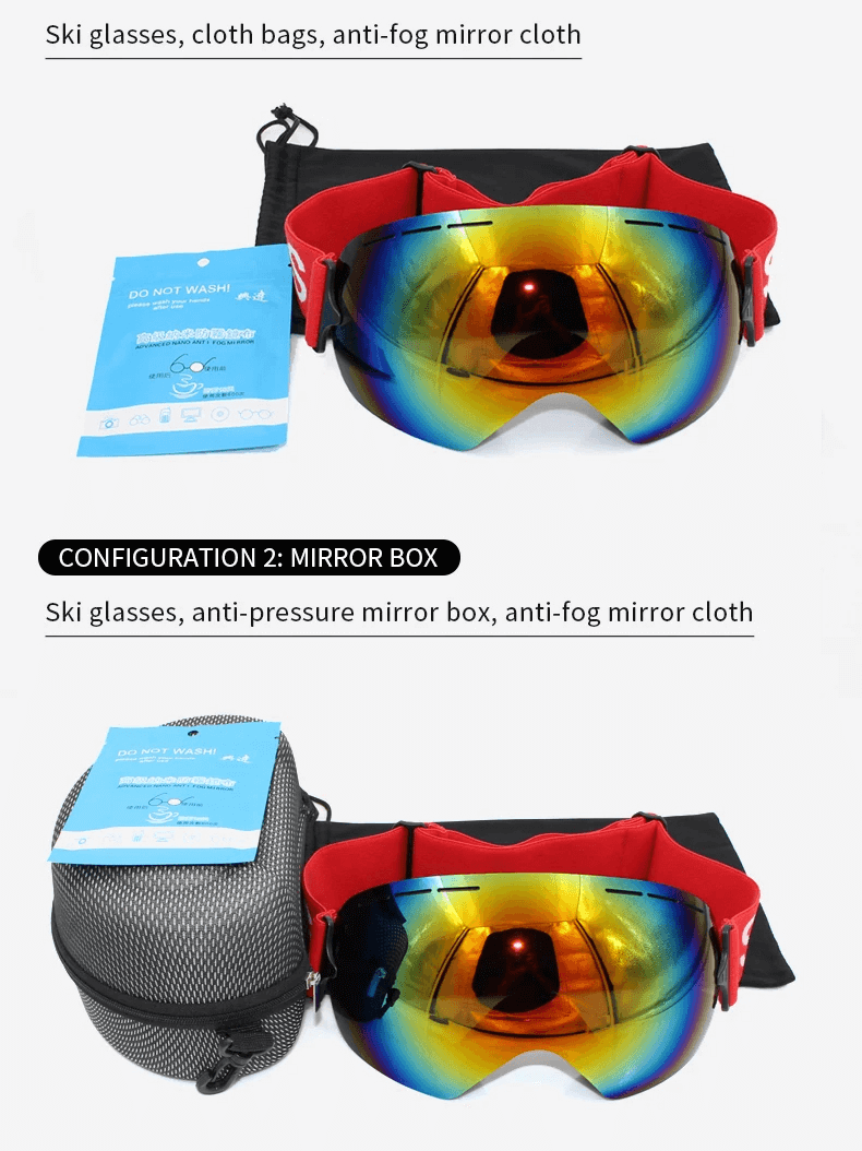 Ski Goggles With Mirror Lens and Anti-Fog UV - SF2208