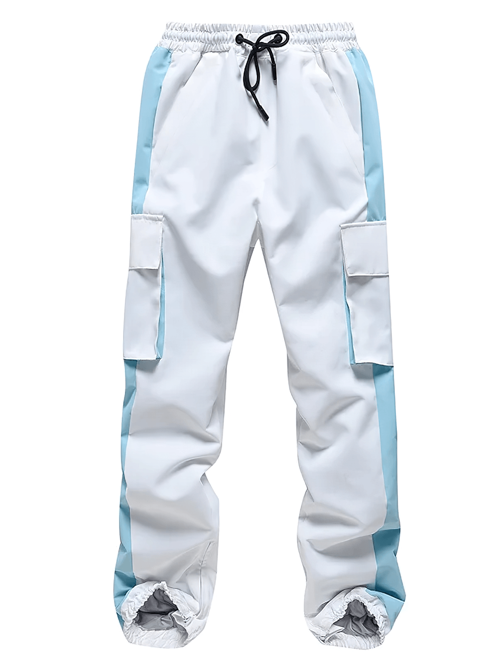 Ski Pants with Adjustable Waist And Side Pockets - SF4281 white waterproof insulated ski trousers with side pockets and adjustable waistband
