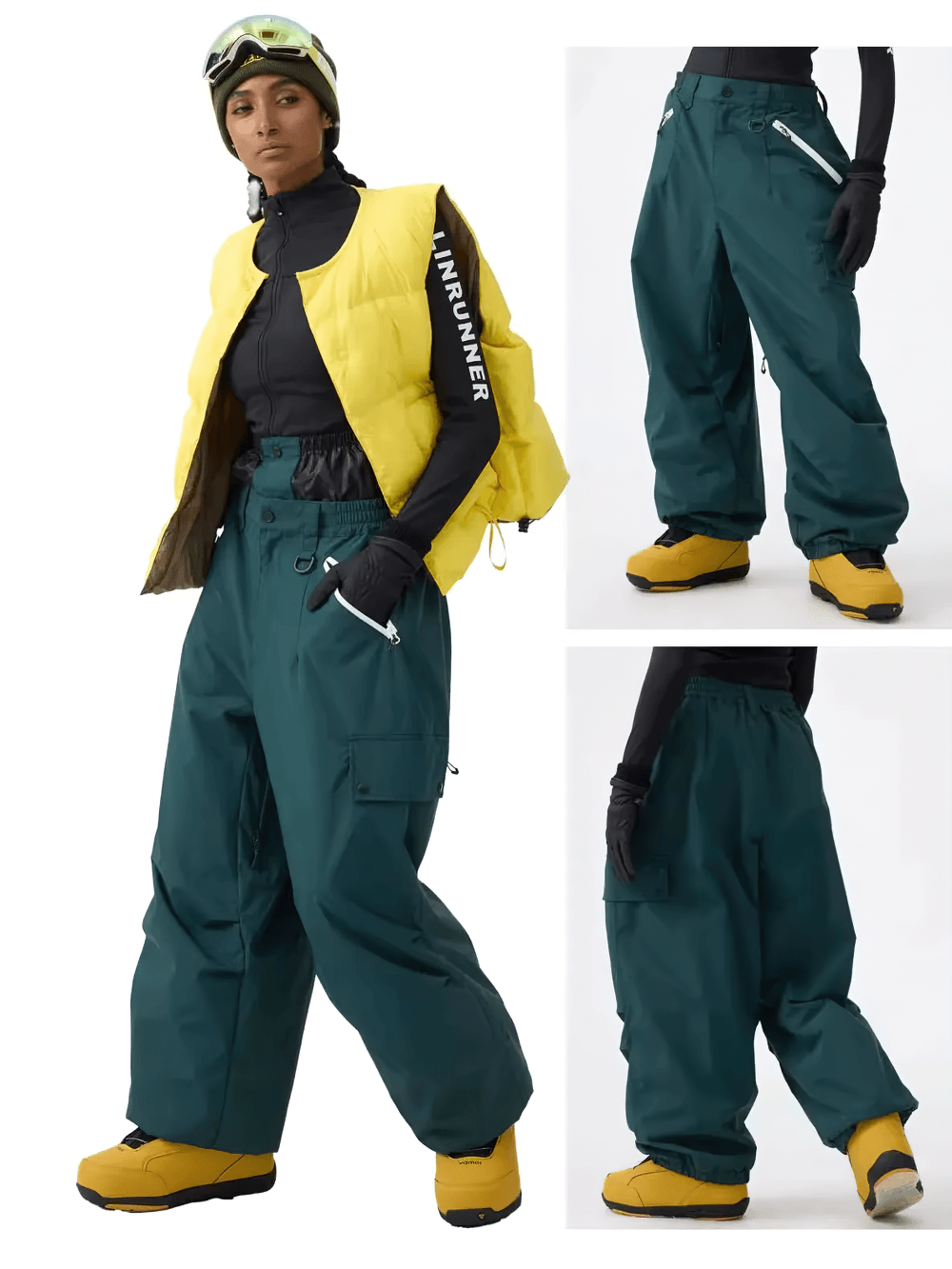 Model wearing Ski Pants with Multi Pockets and Adjustable Fit - SF4269, perfect for winter sports with breathable, waterproof fabric.