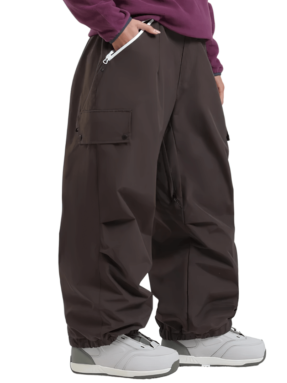 Stylish Ski Pants with Multi Pockets and Adjustable Fit - SF4269 for outdoor sports and snowboarding enthusiasts in brown.