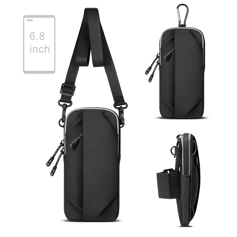 Sleek black multifunctional urban shoulder bag with crossbody strap, ideal for modern style and functionality - SF2058