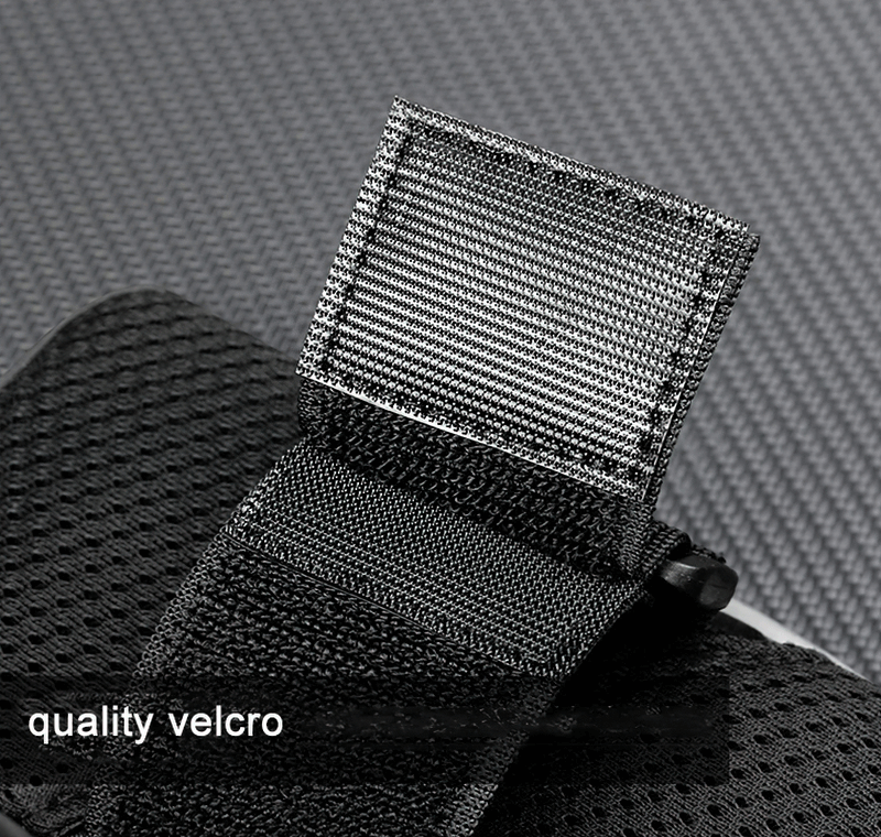 Close-up of a quality velcro strap on a sleek black multifunctional bag, showcasing durability and modern design.