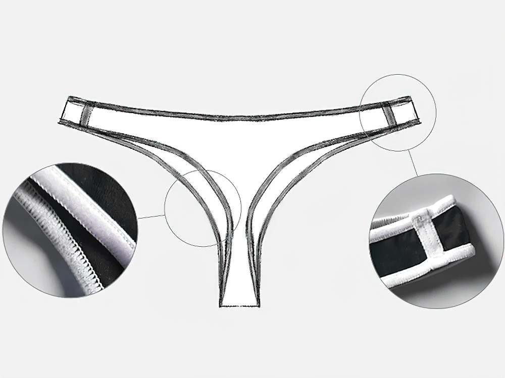 Sleek low-rise thong with contrast trim, elastic waistband, and durable stitching. Ideal for everyday or special occasions - SF2517.