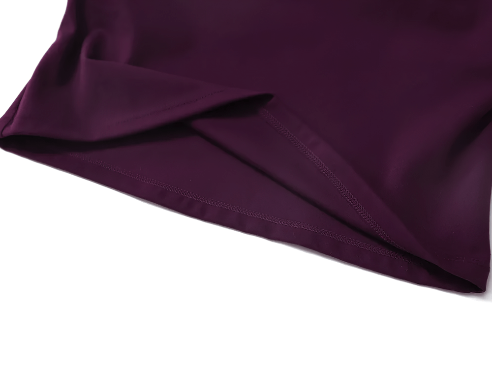 Deep purple square-neck tank top fabric close-up showing smooth, breathable texture ideal for workouts and everyday wear.