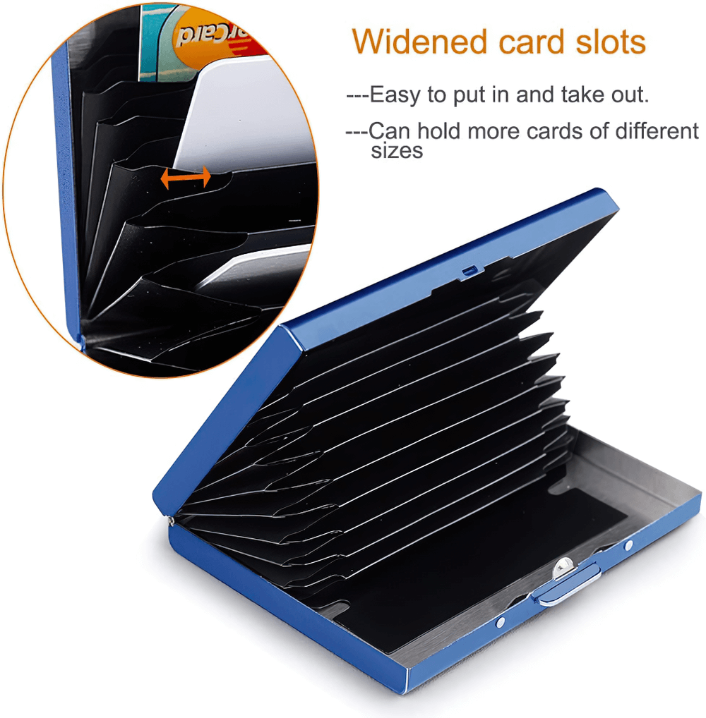 Sleek Stainless Steel Card Holder with Secure Buckle - SF2677