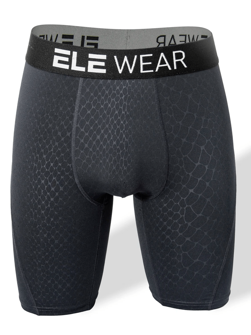 Snake Print Textured Long Boxer Briefs for Men - SF4747 featuring smooth stretch fabric and contrast waistband.